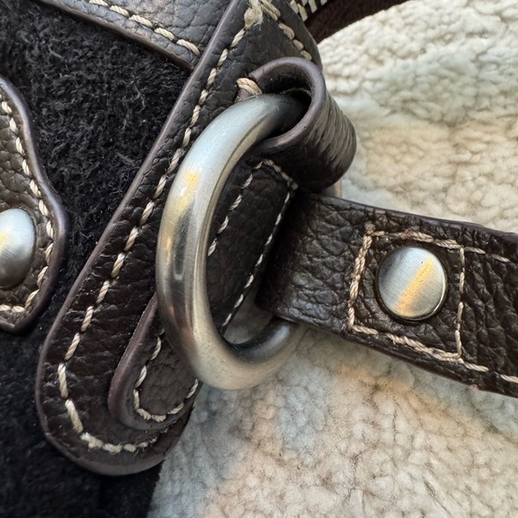 Cold water creek black leather crossbody purse - Picture 5 of 10